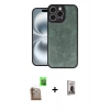 MARSİLYAN™- iPhone 16 Pro Kılıf Kıvılcım Işık Serisi - Siyah Bilvis Hayalet Cam Ekran Koruyucu + Raze Metal Kamera Lens - CLTM