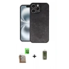 MARSİLYAN™- iPhone 16 Pro Kılıf Kıvılcım Işık Serisi - Siyah Joko Magic 5D Hayalet Cam + Raze Metal Kamera Lens - CLTM