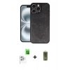 MARSİLYAN™- iPhone 16 Pro Kılıf Kıvılcım Işık Serisi - Siyah Joko Magic 5D Hayalet Cam + Raze Metal Kamera Lens - BZ