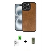 MARSİLYAN™- iPhone 16 Pro Kılıf Kıvılcım Işık Serisi - Siyah Joko Magic 5D Hayalet Cam + Raze Metal Kamera Lens - BZ