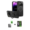 MARSİLYAN™- iPhone 16 Pro Kılıf Kıvılcım Modern Serisi - Şeffaf 360 Full Body Arka Koruyucu + Raze Metal Kamera Lens - SH