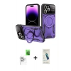 MARSİLYAN™- iPhone 16 Pro Kılıf Kıvılcım Modern Serisi - Şeffaf Pasifik Cam Ekran Koruyucu + Raze Metal Kamera Lens - BZ