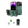 MARSİLYAN™- iPhone 16 Pro Kılıf Kıvılcım Modern Serisi - Siyah 360 Mat Full Body Arka Koruyucu + Raze Metal Kamera Lens - BZ