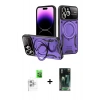 MARSİLYAN™- iPhone 16 Pro Kılıf Kıvılcım Modern Serisi - Siyah 360 Mat Full Body Arka Koruyucu + Raze Metal Kamera Lens - BZ