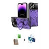 MARSİLYAN™- iPhone 16 Pro Kılıf Kıvılcım Modern Serisi - Siyah 3D Antistatik Cam Ekran Koruyucu + Raze Metal Kamera Lens - CLTM
