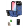 MARSİLYAN™- iPhone 16 Pro Kılıf Kıvılcım Modern Serisi - Siyah 3D Antistatik Hayalet Cam Ekran Koruyucu + Raze Metal Kamera Lens - CLTM