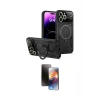 MARSİLYAN™- iPhone 16 Pro Kılıf Kıvılcım Modern Serisi - Siyah 3D Antistatik Mat Seramik Nano Ekran Koruyucu