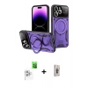 MARSİLYAN™- iPhone 16 Pro Kılıf Kıvılcım Modern Serisi - Siyah Bilvis 3D Cam Ekran Koruyucu + Raze Metal Kamera Lens - BZ
