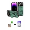 MARSİLYAN™- iPhone 16 Pro Kılıf Kıvılcım Modern Serisi - Siyah Bilvis 5in1 3D Magic Cam Ekran Koruyucu + Raze Metal Kamera Lens - CLTM