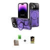 MARSİLYAN™- iPhone 16 Pro Kılıf Kıvılcım Modern Serisi - Siyah Buffer Cam Ekran Koruyucu + Raze Metal Kamera Lens - CLTM