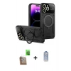 MARSİLYAN™- iPhone 16 Pro Kılıf Kıvılcım Modern Serisi - Siyah Joko Magic 5D Cam + Raze Metal Kamera Lens - CLTM