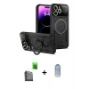 MARSİLYAN™- iPhone 16 Pro Kılıf Kıvılcım Modern Serisi - Siyah Joko Magic 5D Cam + Raze Metal Kamera Lens - SH