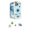 MARSİLYAN™- iPhone 16 Pro Kılıf Kozmos Doku - Siyah 3D Antistatik Seramik Nano Ekran Koruyucu + Raze Metal Kamera Lens - BZ