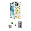 MARSİLYAN™- iPhone 16 Pro Kılıf Kozmos Doku - Siyah Bilvis 3D Mat Cam Ekran Koruyucu + Çöl Titanyum Raze Metal Kamera Lens