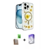 MARSİLYAN™- iPhone 16 Pro Kılıf Kozmos Doku - Siyah Bilvis 5in1 3D Magic Cam Ekran Koruyucu + Çöl Titanyum Raze Metal Kamera Lens