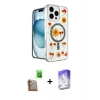 MARSİLYAN™- iPhone 16 Pro Kılıf Kozmos Doku - Siyah Bilvis 5in1 3D Magic Cam Ekran Koruyucu + Çöl Titanyum Raze Metal Kamera Lens