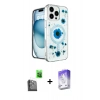 MARSİLYAN™- iPhone 16 Pro Kılıf Kozmos Doku - Siyah Bilvis 5in1 3D Magic Cam Ekran Koruyucu + Raze Metal Kamera Lens - SH