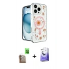MARSİLYAN™- iPhone 16 Pro Kılıf Kozmos Doku - Siyah Bilvis 5in1 5D Magic Hayalet Cam Ekran Koruyucu + Raze Metal Kamera Lens - CLTM