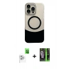 MARSİLYAN™- iPhone 16 Pro Kılıf Kozmos Form Özel Seri - Şeffaf 360 Full Body Arka Koruyucu + Raze Metal Kamera Lens - BZ