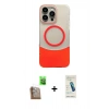 MARSİLYAN™- iPhone 16 Pro Kılıf Kozmos Form Özel Seri - Şeffaf Pasifik Cam Ekran Koruyucu + Raze Metal Kamera Lens - CLTM