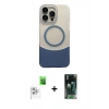 MARSİLYAN™- iPhone 16 Pro Kılıf Kozmos Form Özel Seri - Siyah 360 Mat Full Body Arka Koruyucu + Raze Metal Kamera Lens - BZ