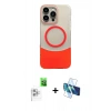 MARSİLYAN™- iPhone 16 Pro Kılıf Kozmos Form Özel Seri - Siyah 3D Antistatik Cam Ekran Koruyucu + Raze Metal Kamera Lens - BZ