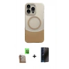 MARSİLYAN™- iPhone 16 Pro Kılıf Kozmos Form Özel Seri - Siyah 3D Antistatik Hayalet Cam Ekran Koruyucu + Raze Metal Kamera Lens - CLTM