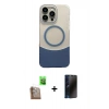 MARSİLYAN™- iPhone 16 Pro Kılıf Kozmos Form Özel Seri - Siyah 3D Antistatik Hayalet Cam Ekran Koruyucu + Raze Metal Kamera Lens - CLTM