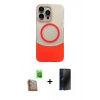 MARSİLYAN™- iPhone 16 Pro Kılıf Kozmos Form Özel Seri - Siyah 3D Antistatik Hayalet Cam Ekran Koruyucu + Raze Metal Kamera Lens - CLTM