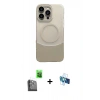 MARSİLYAN™- iPhone 16 Pro Kılıf Kozmos Form Özel Seri - Siyah 3D Antistatik Seramik Nano Ekran Koruyucu + Raze Metal Kamera Lens - SH