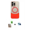 MARSİLYAN™- iPhone 16 Pro Kılıf Kozmos Form Özel Seri - Siyah 3D Antistatik Seramik Nano Ekran Koruyucu + Çöl Titanyum Raze Metal Kamera Lens