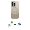 MARSİLYAN™- iPhone 16 Pro Kılıf Kozmos Form Özel Seri - Siyah 3D Antistatik Seramik Nano Ekran Koruyucu + Raze Metal Kamera Lens - BZ