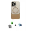 MARSİLYAN™- iPhone 16 Pro Kılıf Kozmos Form Özel Seri - Siyah 3D Antistatik Seramik Nano Ekran Koruyucu + Raze Metal Kamera Lens - SH