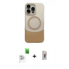 MARSİLYAN™- iPhone 16 Pro Kılıf Kozmos Form Özel Seri - Siyah Bilvis 3D Cam Ekran Koruyucu + Raze Metal Kamera Lens - BZ