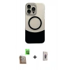 MARSİLYAN™- iPhone 16 Pro Kılıf Kozmos Form Özel Seri - Siyah Bilvis 3D Cam Ekran Koruyucu + Raze Metal Kamera Lens - CLTM