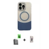 MARSİLYAN™- iPhone 16 Pro Kılıf Kozmos Form Özel Seri - Siyah Bilvis 3D Cam Ekran Koruyucu + Raze Metal Kamera Lens - SH