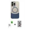 MARSİLYAN™- iPhone 16 Pro Kılıf Kozmos Form Özel Seri - Siyah Bilvis 3D Mat Cam Ekran Koruyucu + Raze Metal Kamera Lens - BZ