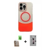 MARSİLYAN™- iPhone 16 Pro Kılıf Kozmos Form Özel Seri - Siyah Bilvis 3D Mat Cam Ekran Koruyucu + Raze Metal Kamera Lens - CLTM