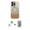 MARSİLYAN™- iPhone 16 Pro Kılıf Kozmos Form Özel Seri - Siyah Bilvis 3D Mat Cam Ekran Koruyucu + Raze Metal Kamera Lens - BZ