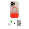 MARSİLYAN™- iPhone 16 Pro Kılıf Kozmos Form Özel Seri - Siyah Bilvis 3D Mat Cam Ekran Koruyucu + Raze Metal Kamera Lens - BZ
