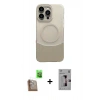 MARSİLYAN™- iPhone 16 Pro Kılıf Kozmos Form Özel Seri - Siyah Bilvis 3D Mat Cam Ekran Koruyucu + Raze Metal Kamera Lens - CLTM