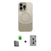 MARSİLYAN™- iPhone 16 Pro Kılıf Kozmos Form Özel Seri - Siyah Bilvis 3D Mat Cam Ekran Koruyucu + Siyah Raze Metal Kamera Lens