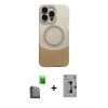 MARSİLYAN™- iPhone 16 Pro Kılıf Kozmos Form Özel Seri - Siyah Bilvis 3D Mat Cam Ekran Koruyucu + Siyah Raze Metal Kamera Lens