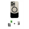 MARSİLYAN™- iPhone 16 Pro Kılıf Kozmos Form Özel Seri - Siyah Bilvis Hayalet Cam Ekran Koruyucu + Raze Metal Kamera Lens - SH