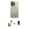 MARSİLYAN™- iPhone 16 Pro Kılıf Kozmos Form Özel Seri - Siyah Buffer Hayalet Cam Ekran Koruyucu + Raze Metal Kamera Lens - CLTM