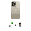 MARSİLYAN™- iPhone 16 Pro Kılıf Kozmos Form Özel Seri - Siyah Buffer Hayalet Cam Ekran Koruyucu + Raze Metal Kamera Lens - BZ
