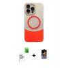 MARSİLYAN™- iPhone 16 Pro Kılıf Kozmos Form Özel Seri - Siyah Buffer Hayalet Cam Ekran Koruyucu + Raze Metal Kamera Lens - BZ