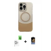 MARSİLYAN™- iPhone 16 Pro Kılıf Kozmos Form Özel Seri - Siyah Buffer Hayalet Cam Ekran Koruyucu + Raze Metal Kamera Lens - BZ