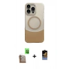 MARSİLYAN™- iPhone 16 Pro Kılıf Kozmos Form Özel Seri - Siyah Buffer Hayalet Cam Ekran Koruyucu + Raze Metal Kamera Lens - CLTM