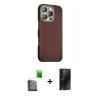 MARSİLYAN™- iPhone 16 Pro Kılıf Kozmos Klasik Prime - Siyah 3D Antistatik Hayalet Cam Ekran Koruyucu + Raze Metal Kamera Lens - SH